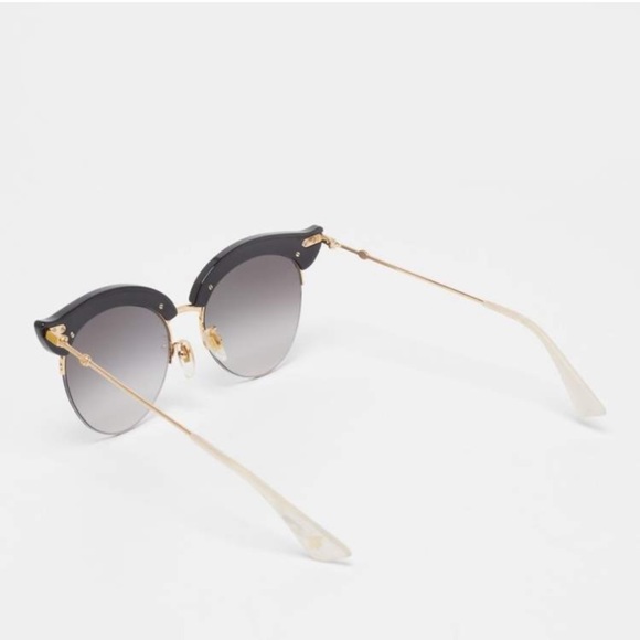 GUCCI Cat Eye Sunglasses Black Gold Pearl Women's - Picture 3 of 6